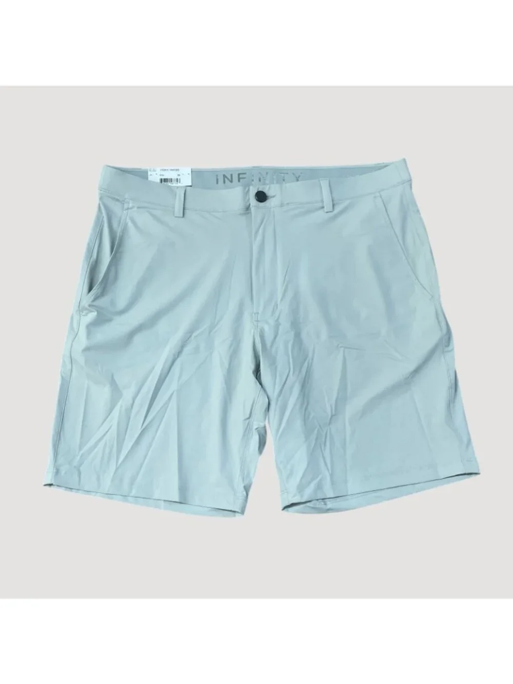 NWT Infinity Men's 38 Linearflex Performance Shorts Light Gray 4-Way Stretch
